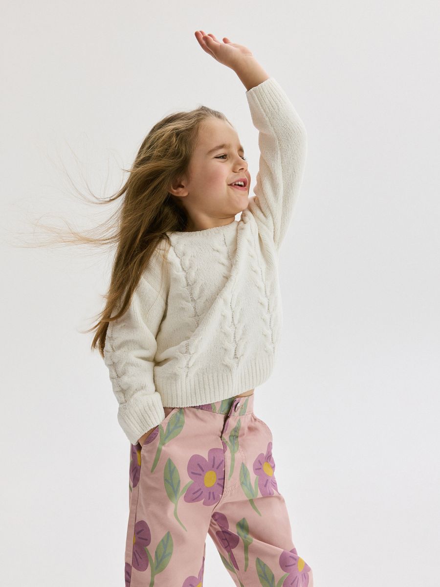 Decorative knit jumper - cream - RESERVED - 2