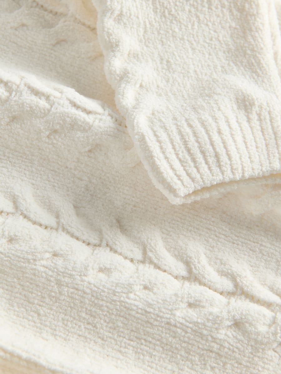 Pullover mit dekorativem Strickmuster - creme - RESERVED - 5