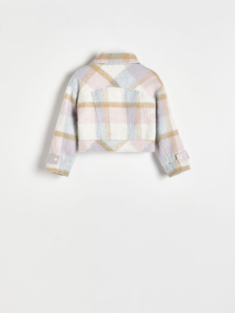 Cropped shacket with wool blend - multicolor - RESERVED - 2