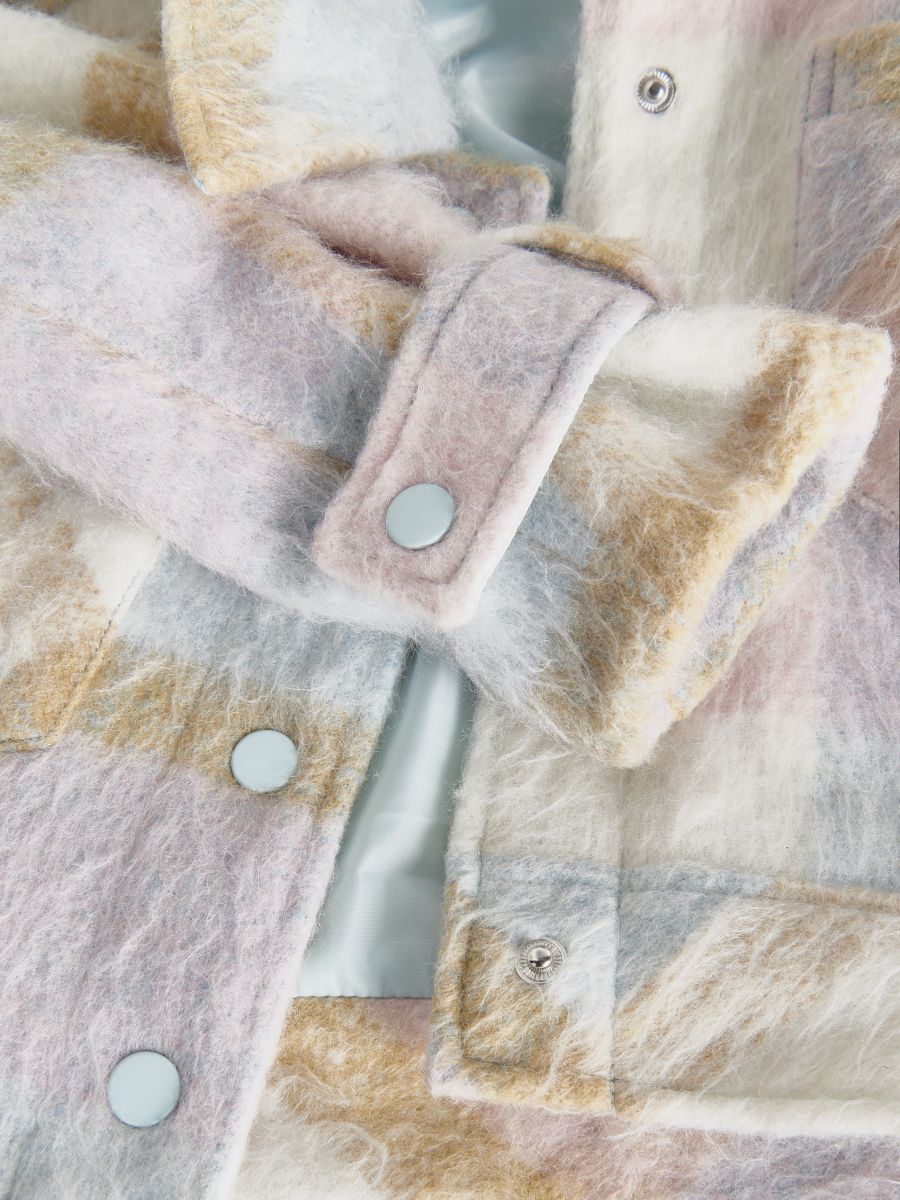 Cropped shacket with wool blend - multicolor - RESERVED - 3