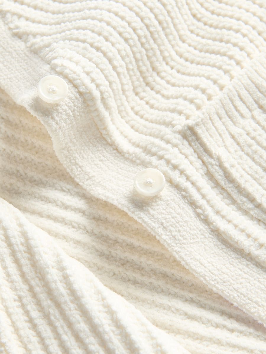 Cardigan with pockets - cream - RESERVED - 4