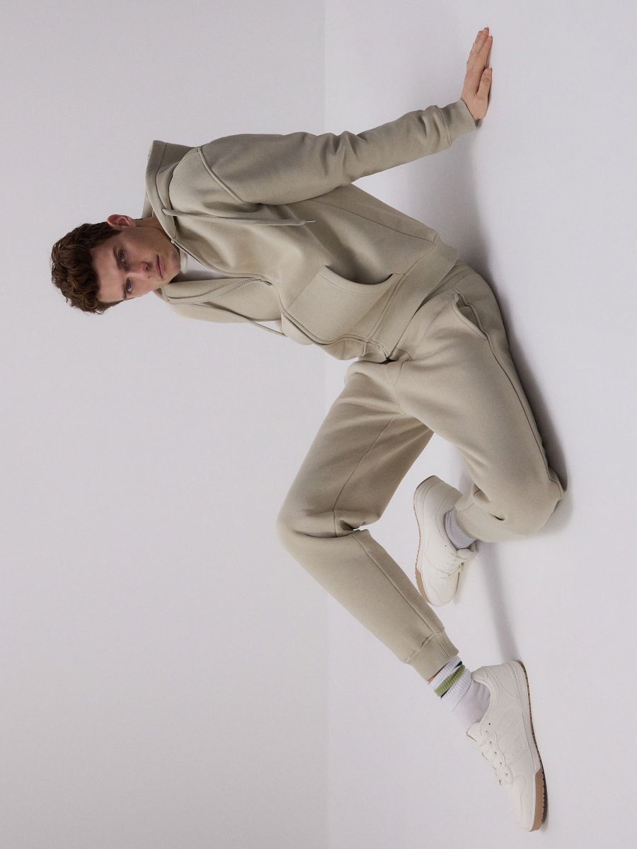 Regular fit tracksuit bottoms - pale green - RESERVED - 2