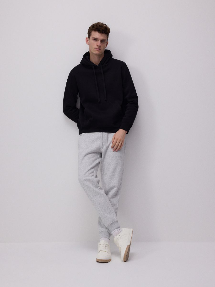 Regular fit tracksuit bottoms - light grey - RESERVED - 2