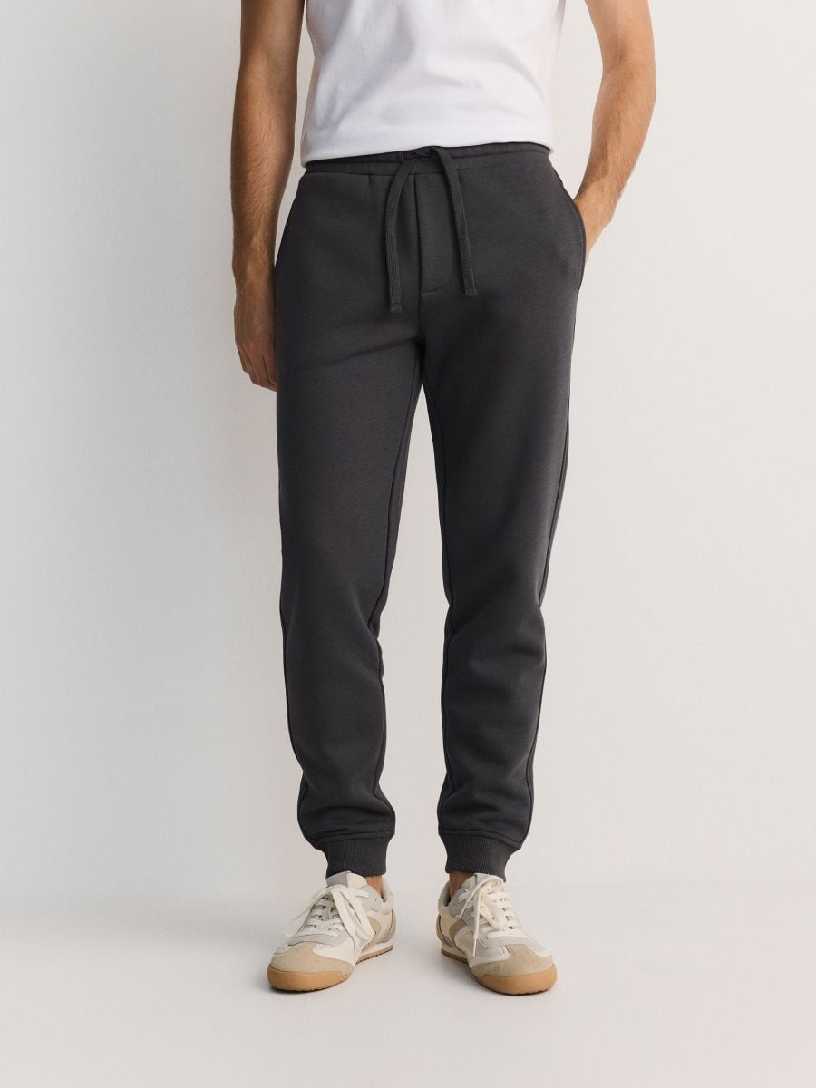 Regular fit tracksuit bottoms - dark grey - RESERVED