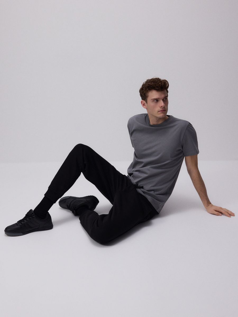Regular fit tracksuit bottoms - black - RESERVED - 4