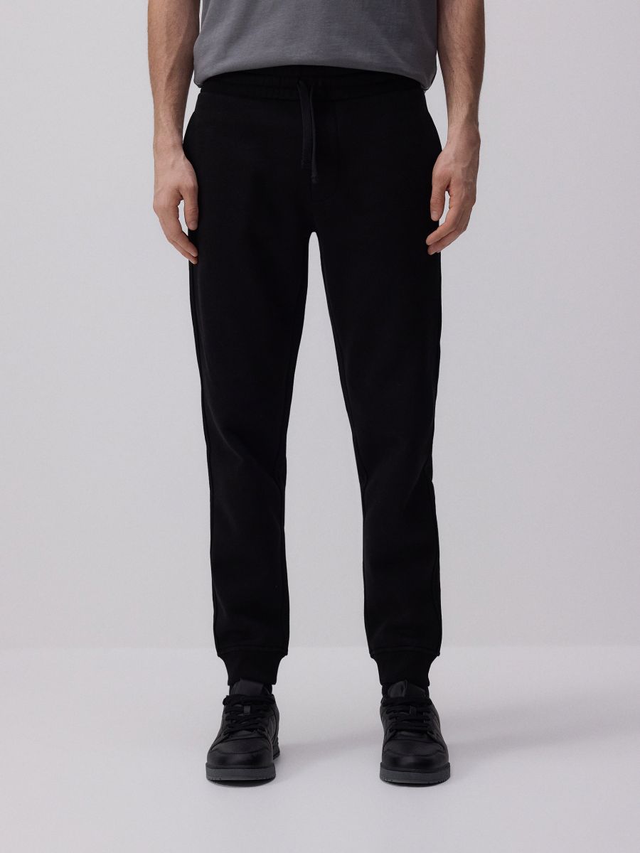 Regular fit tracksuit bottoms - black - RESERVED - 6