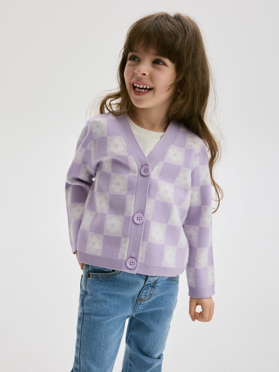 Patterned viscose cardigan - lavender - RESERVED - 3