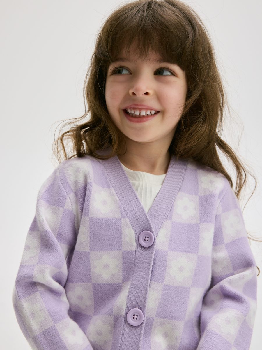 Patterned viscose cardigan - lavender - RESERVED - 2