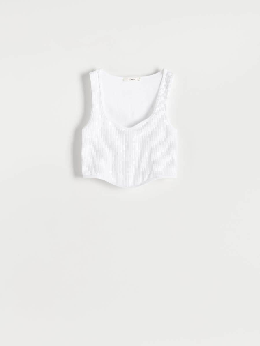 Crop top with asymmetric hem - white - RESERVED - 3