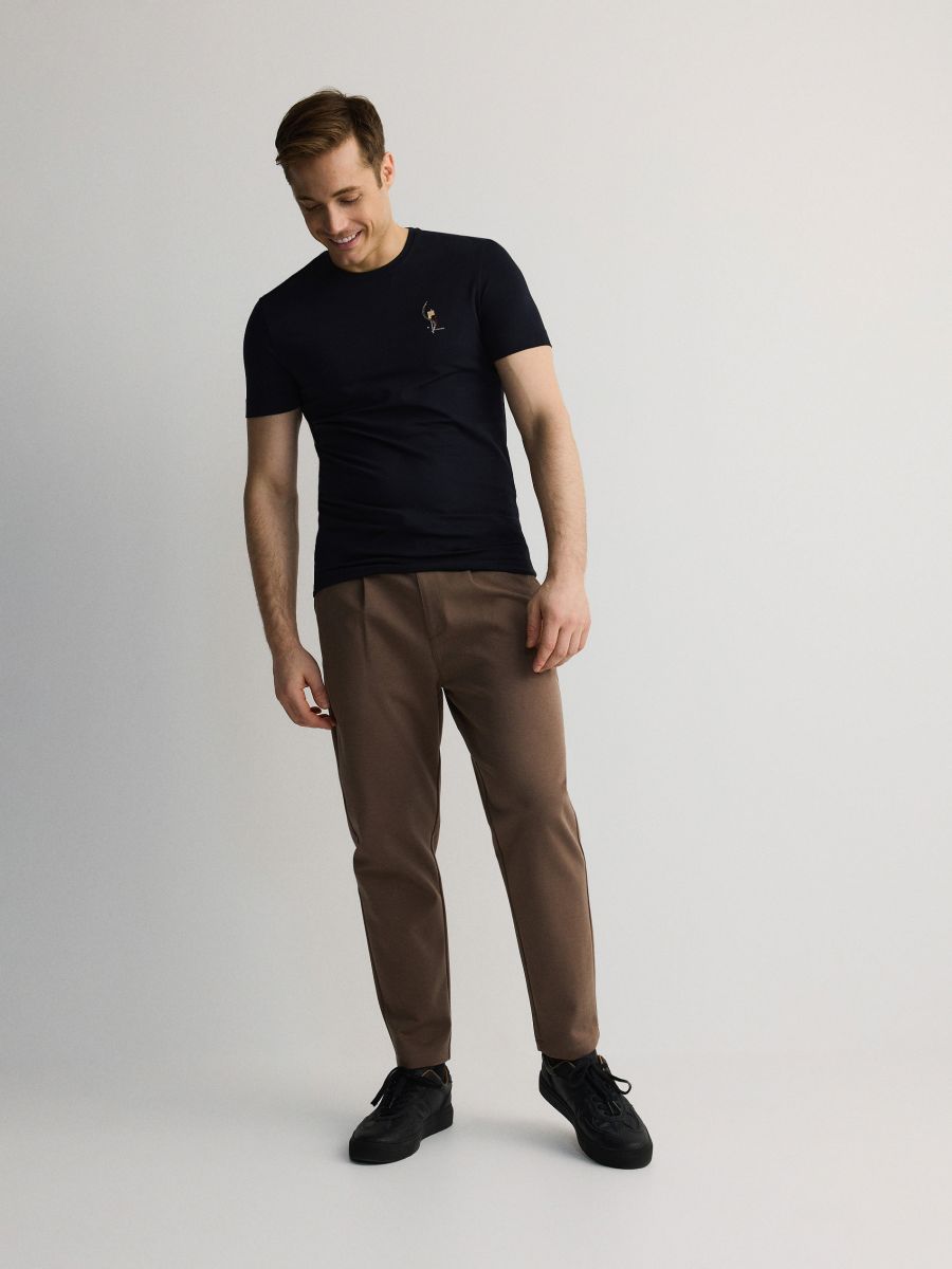 Chino regular trousers with lyocell blend - beige - RESERVED - 5