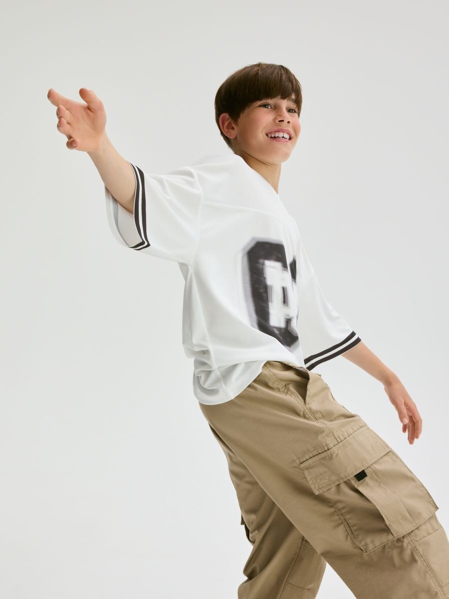 Cargo trousers with pockets - beige - RESERVED - 7