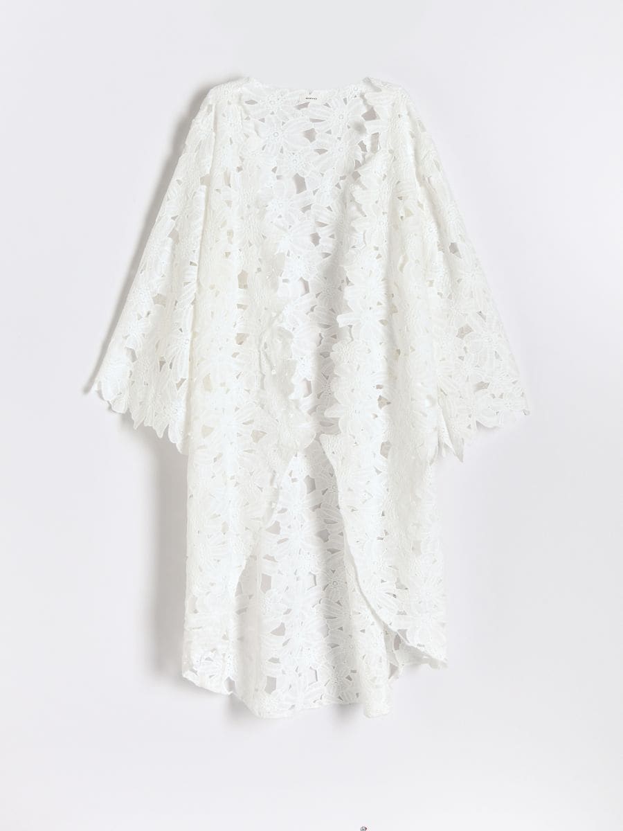 Openwork beach cover up - cream - RESERVED - 3