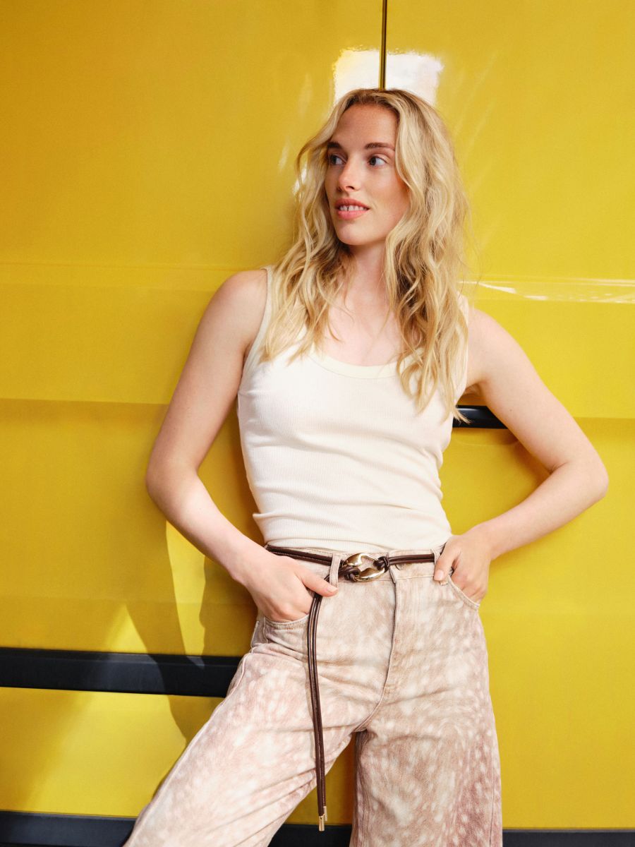 Camisole-Top mit hohem Baumwollanteil - beige - RESERVED