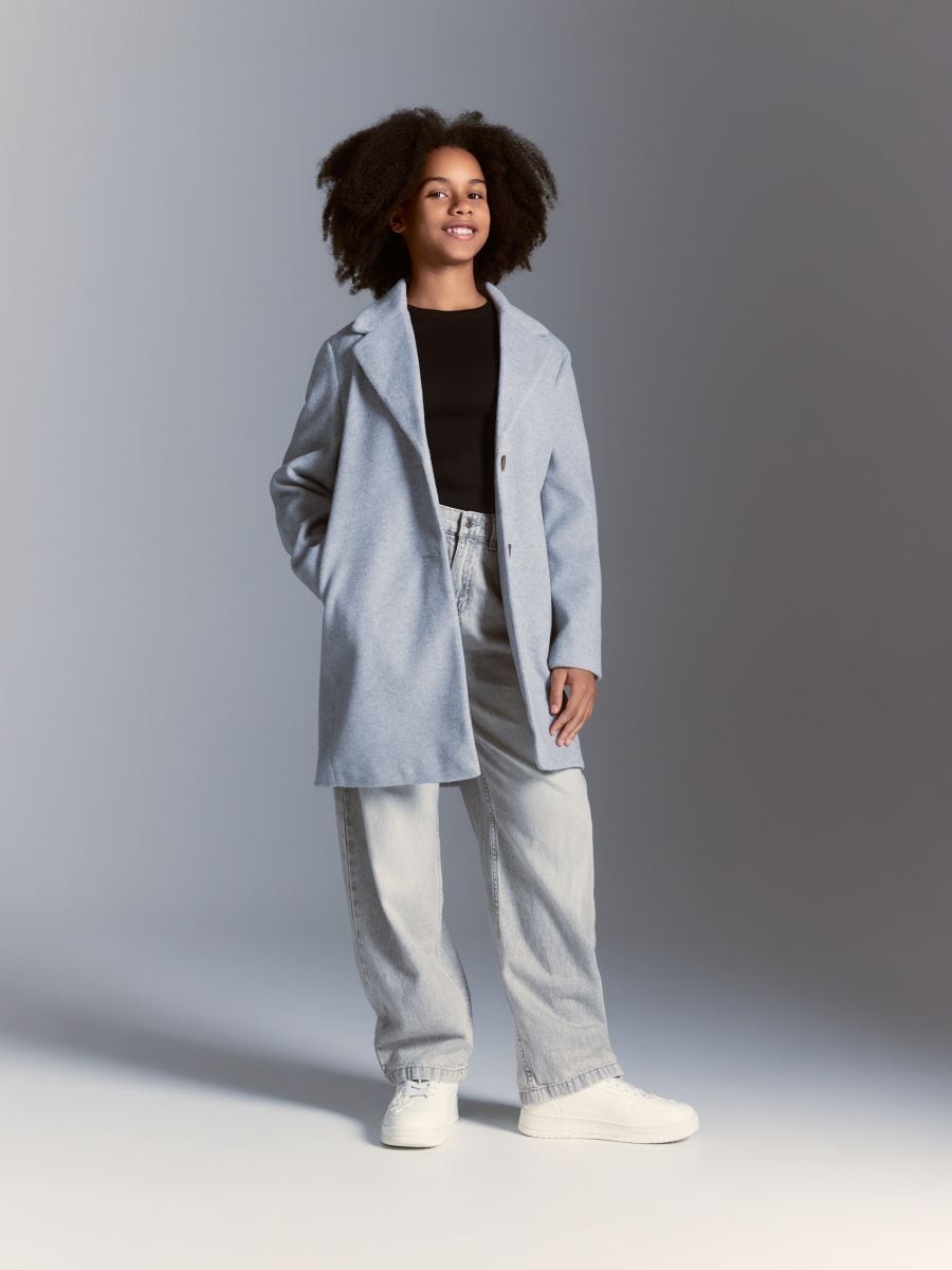Classic design single-breasted coat - dark grey - RESERVED