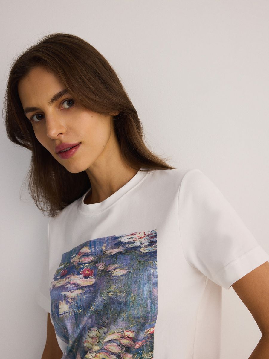 T-shirt with print - cream - RESERVED - 2