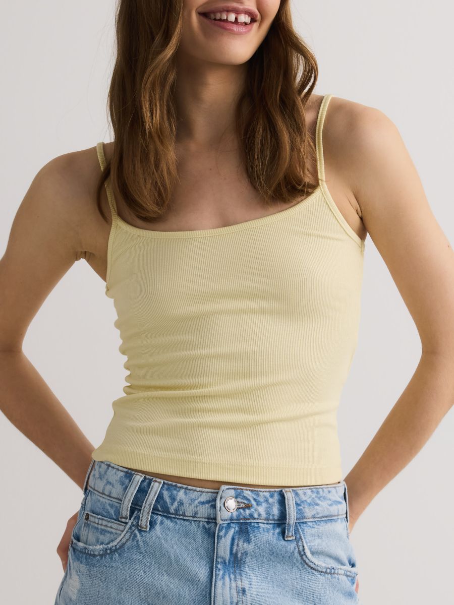 Jersey top with straps - light yellow - RESERVED - 3
