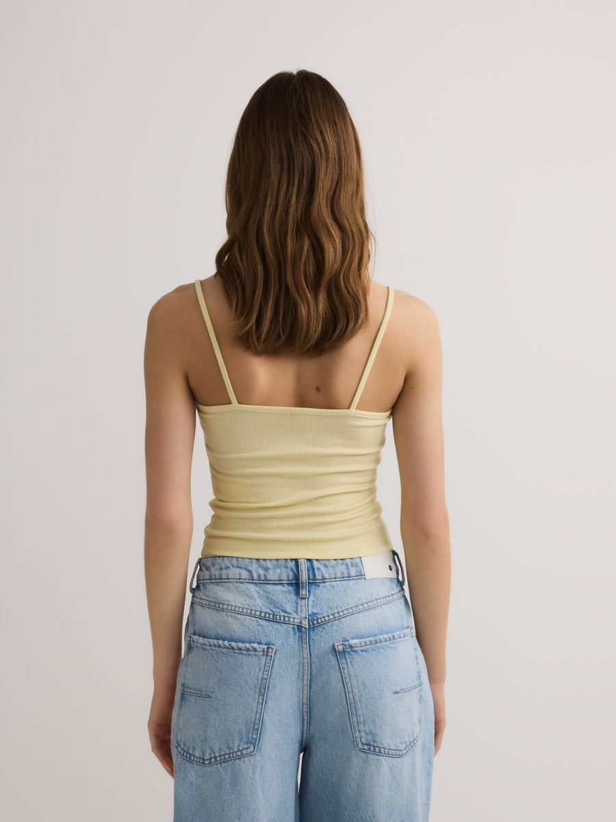 Jersey top with straps - light yellow - RESERVED - 5