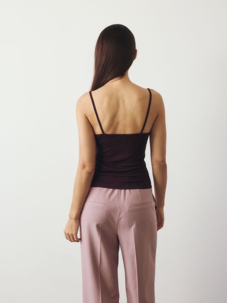 Jersey top with straps - maroon - RESERVED - 4