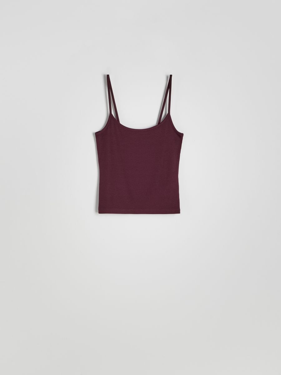 Jersey top with straps - maroon - RESERVED - 5