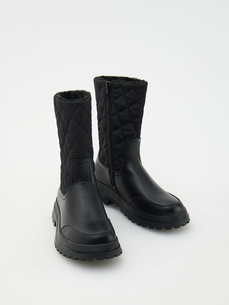 ANKLE BOOTS WITH QUILTED INSERT - black - RESERVED - 2