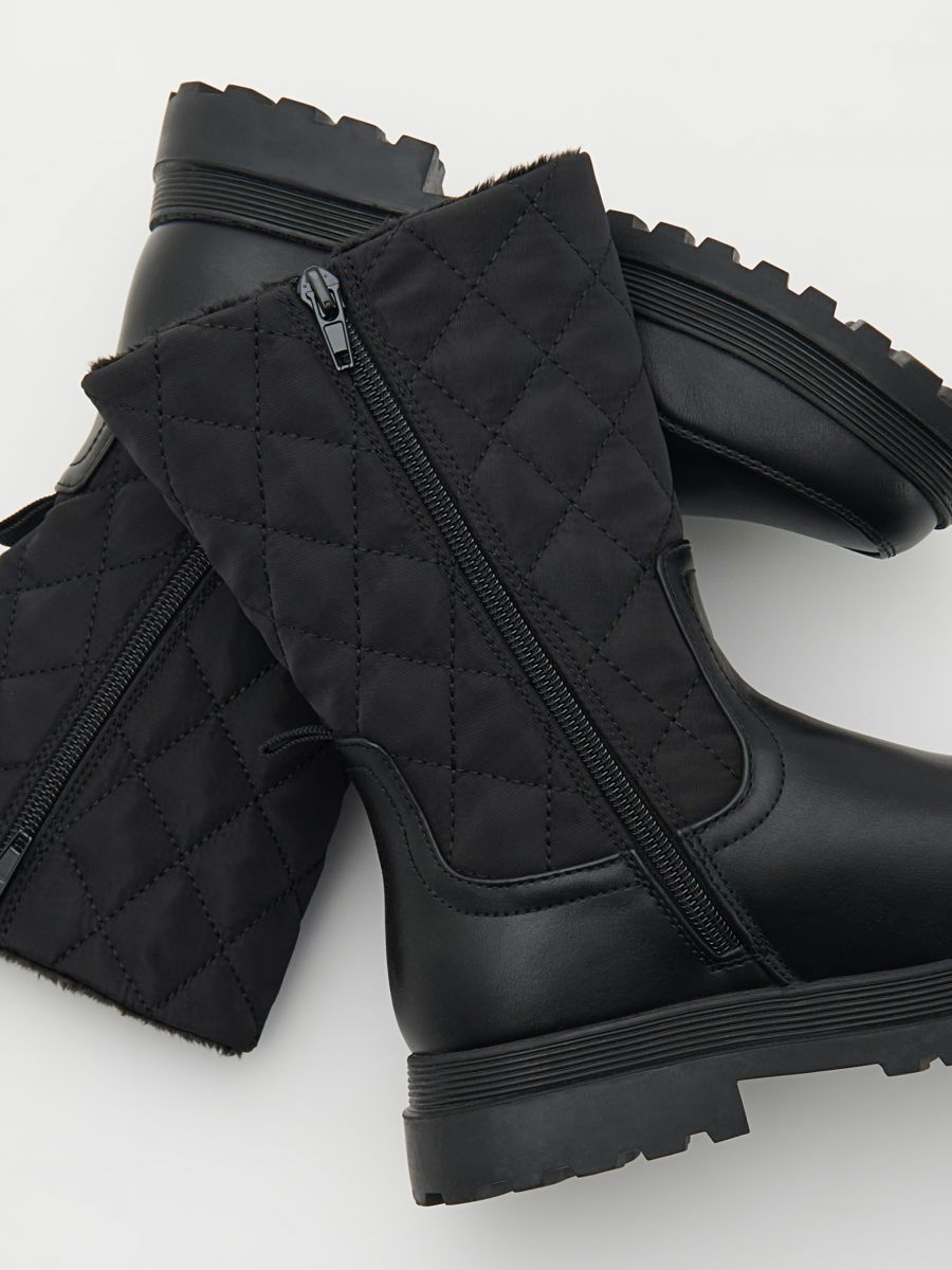 ANKLE BOOTS WITH QUILTED INSERT - black - RESERVED - 5