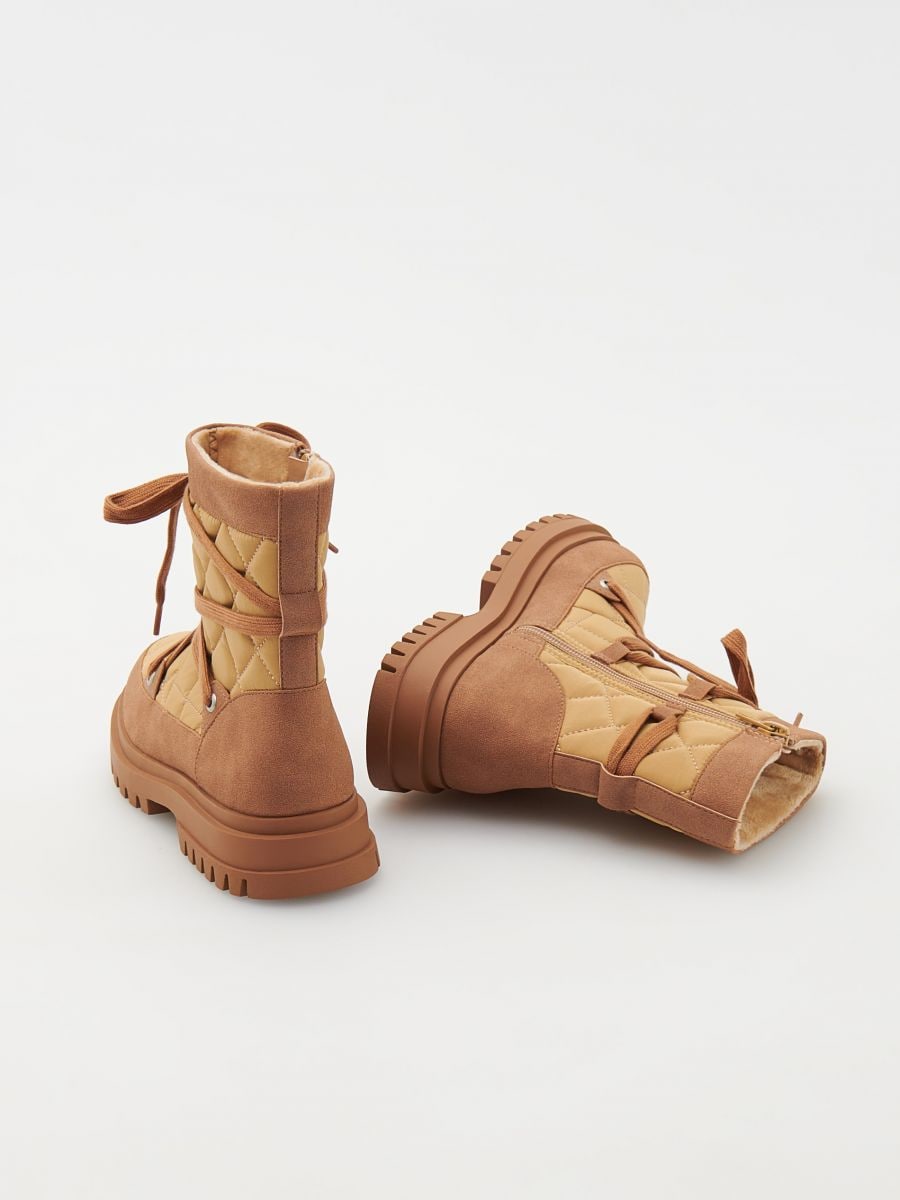 Lined "ugg style" ankle boots - carmine - RESERVED - 3