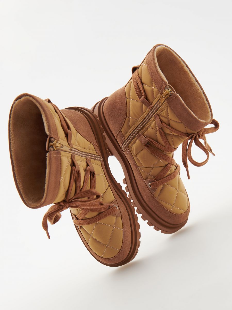 Lined "ugg style" ankle boots - carmine - RESERVED - 4