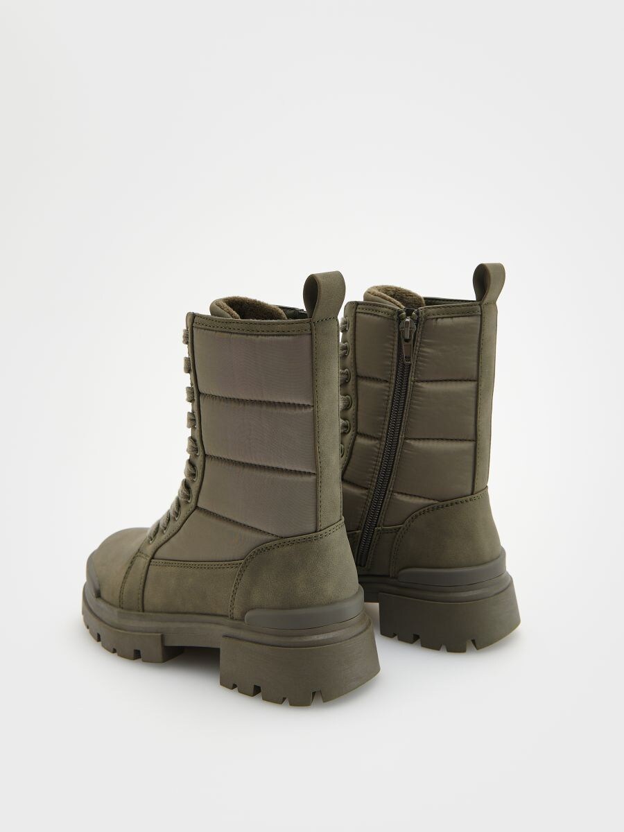Bottines doublées en daim - vert olive clair - RESERVED - 3