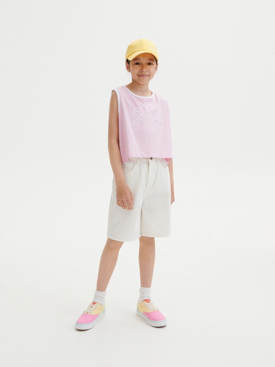 Top with appliqué - pink - RESERVED - 5