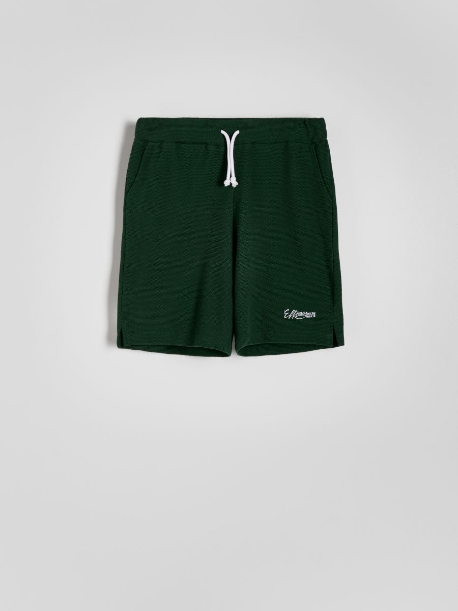 Regular shorts with embroidery detail - dark green - RESERVED - 5