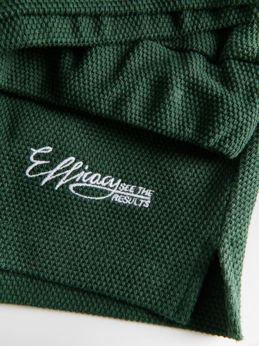 Regular shorts with embroidery detail - dark green - RESERVED - 6