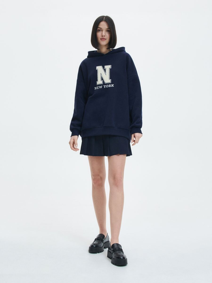 Oversized hoodie - navy - RESERVED - 3