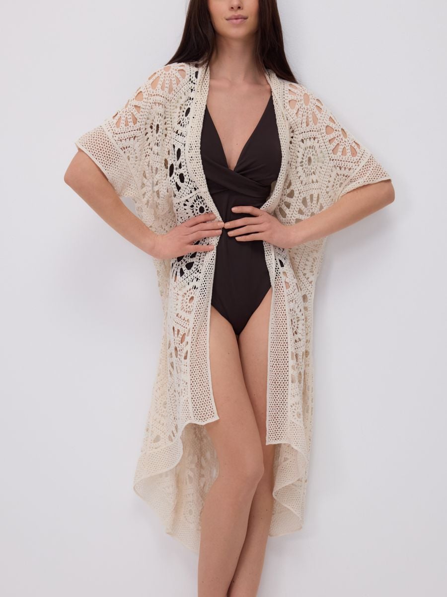 LADIES` PONCHO - krem - RESERVED - 3