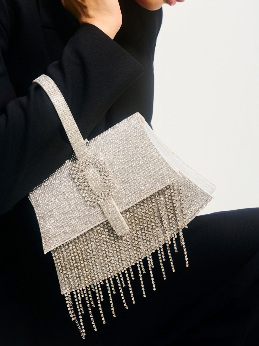 Borsa con frange - argento - RESERVED - 2