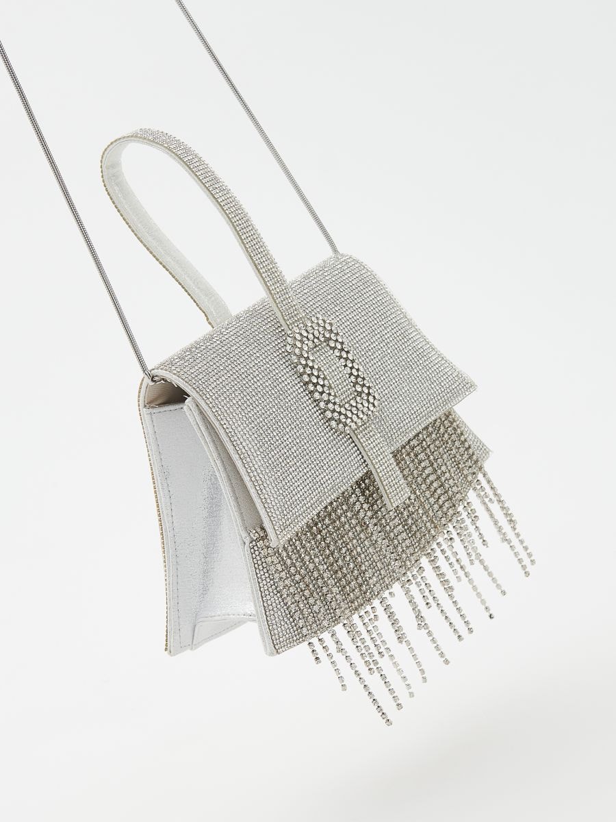 Borsa con frange - argento - RESERVED - 4