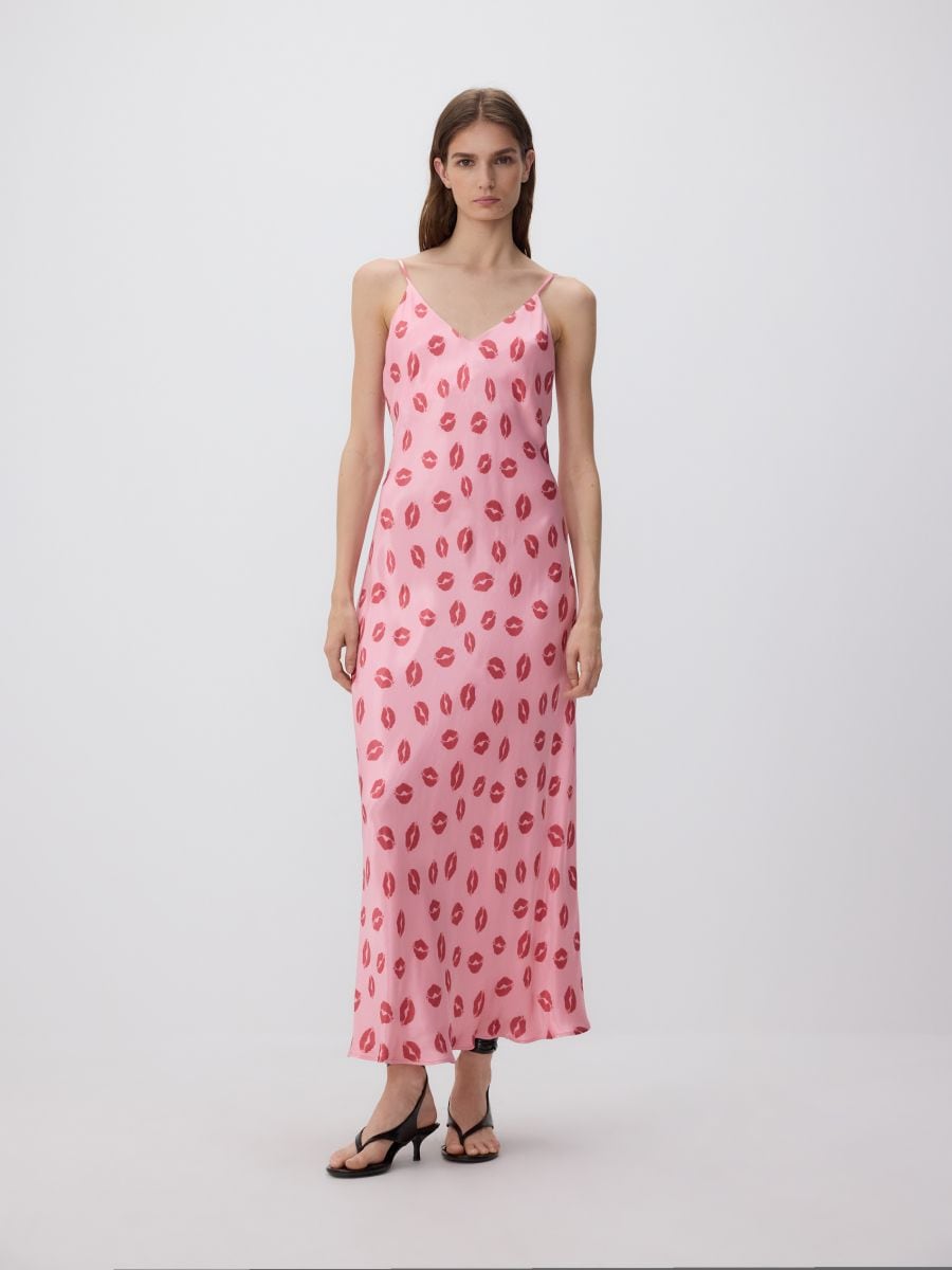Patterned viscose dress - multicolor - RESERVED
