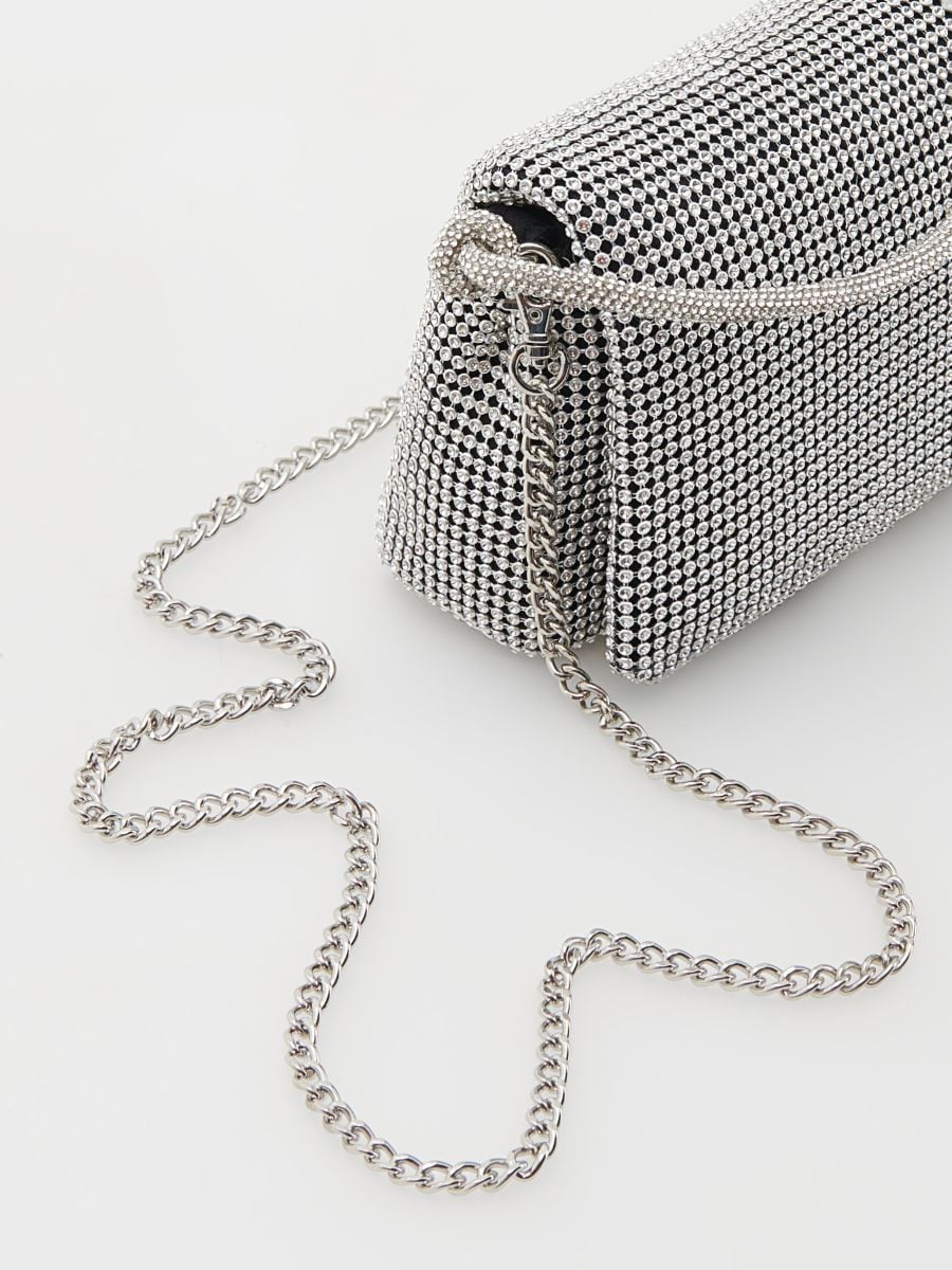 Bag with rhinestone detailing - silver - RESERVED - 5