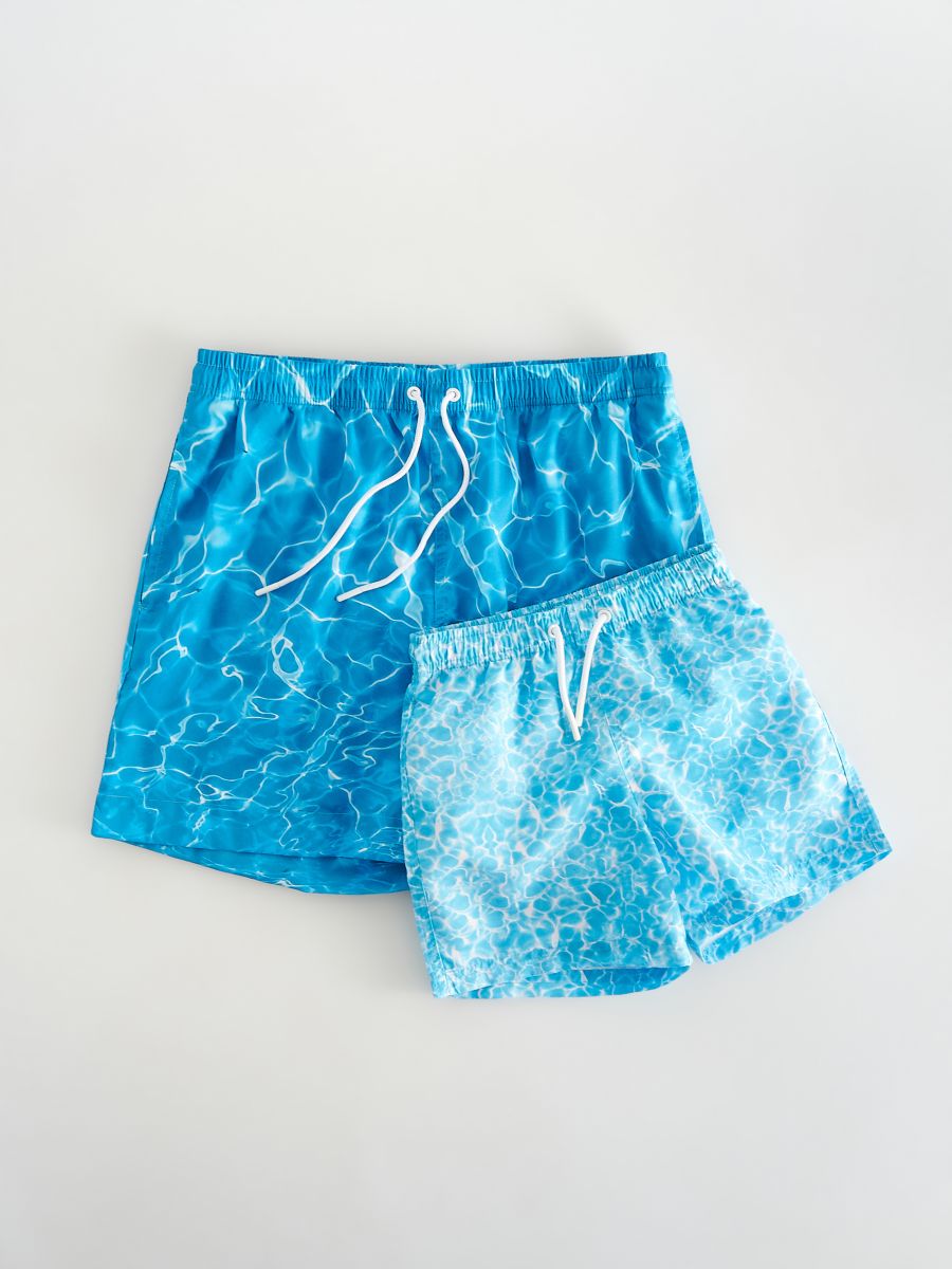 Patterned beach shorts - light blue - RESERVED