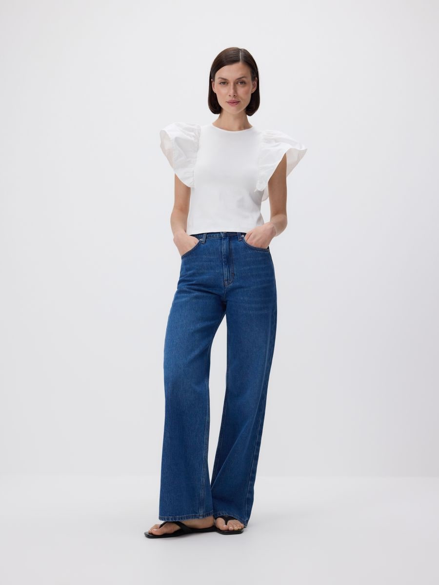 Top with frills - white - RESERVED - 2