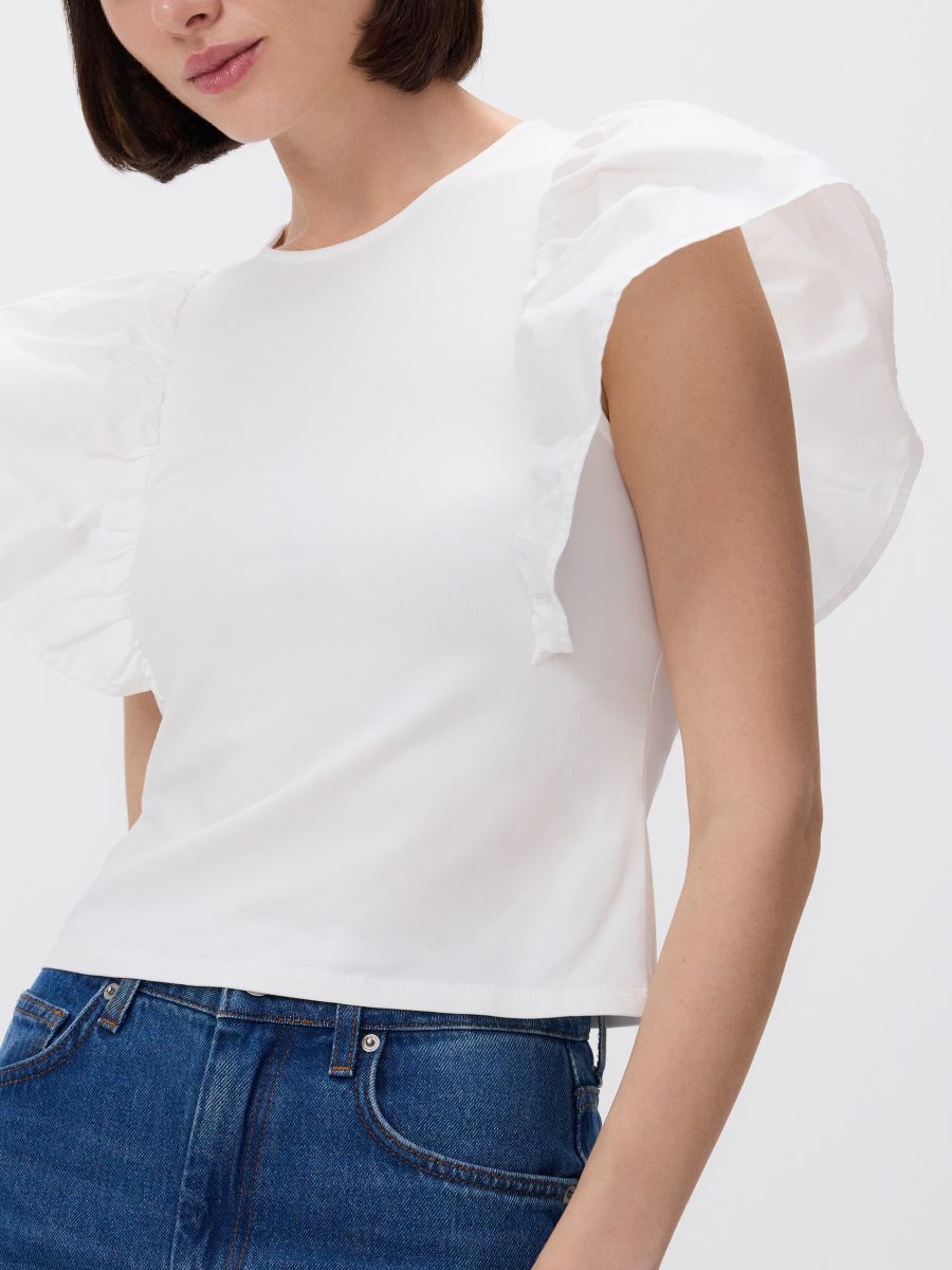 Top with frills - white - RESERVED - 3