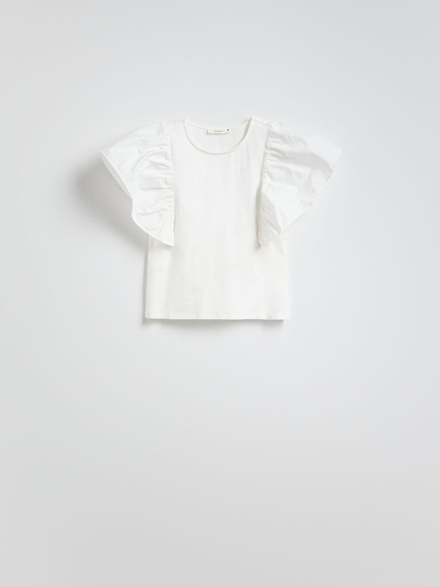 Top with frills - white - RESERVED - 5