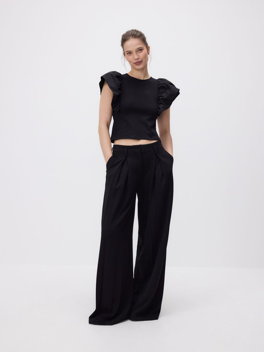 Top with frills - black - RESERVED - 2