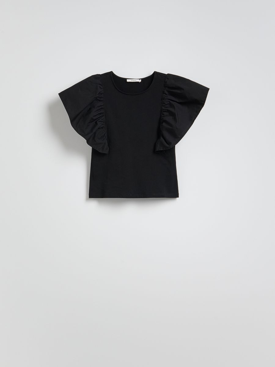 Top with frills - black - RESERVED - 6