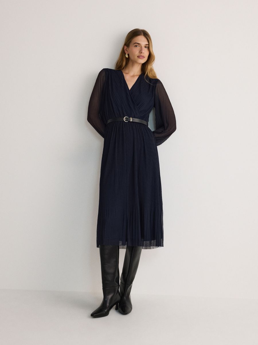 Pleated midi dress