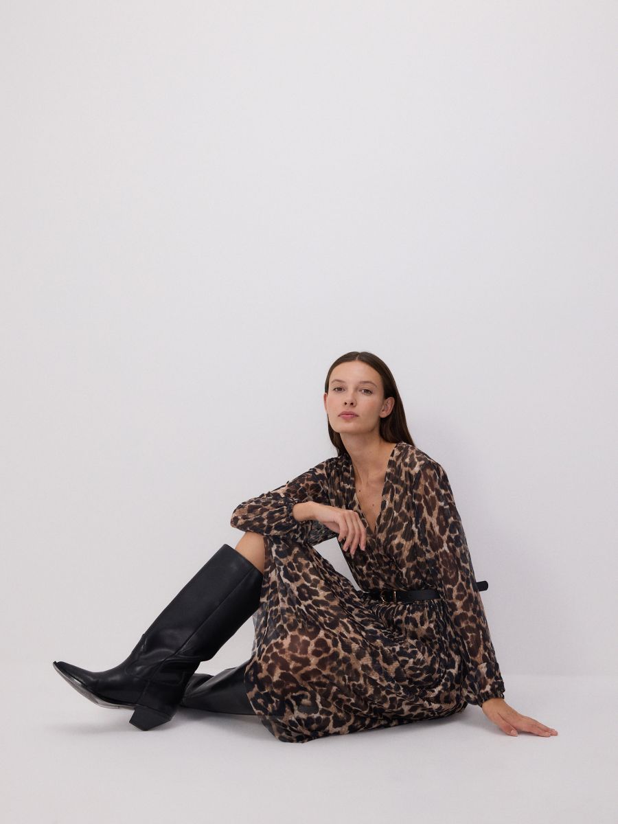 Pleated midi dress