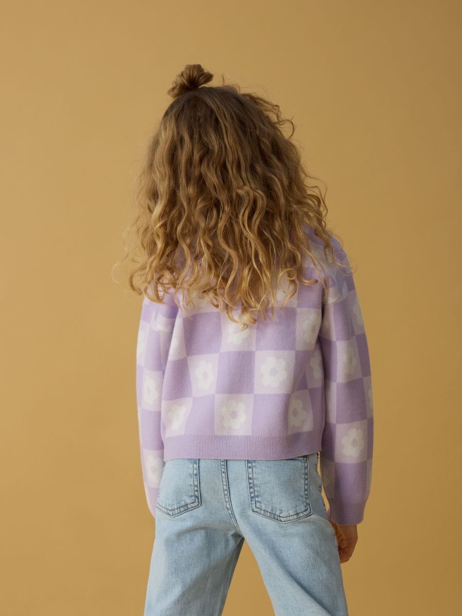 Gemusterter Pullover - lavendel - RESERVED - 6