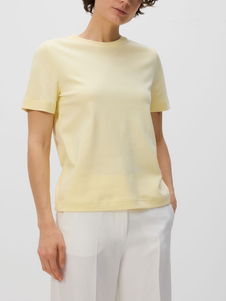 T-Shirt regular fit aus merzerisierter Baumwolle - beige - RESERVED