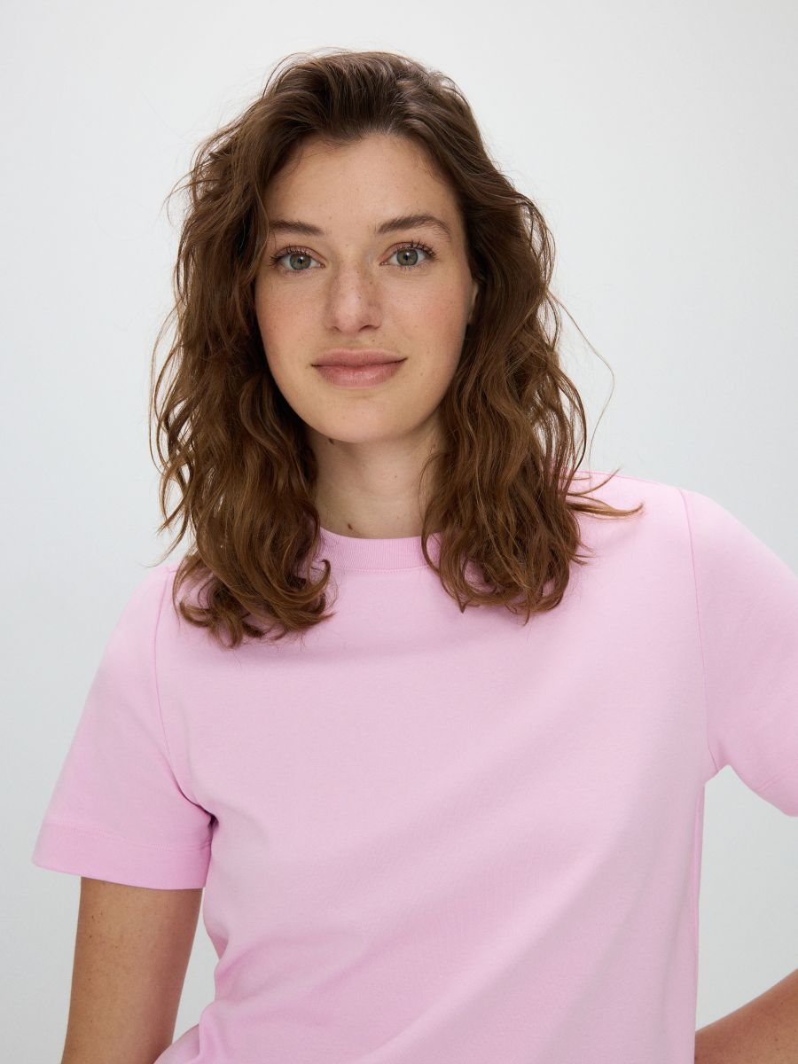 Tričko z mercerované bavlny - růžová - RESERVED