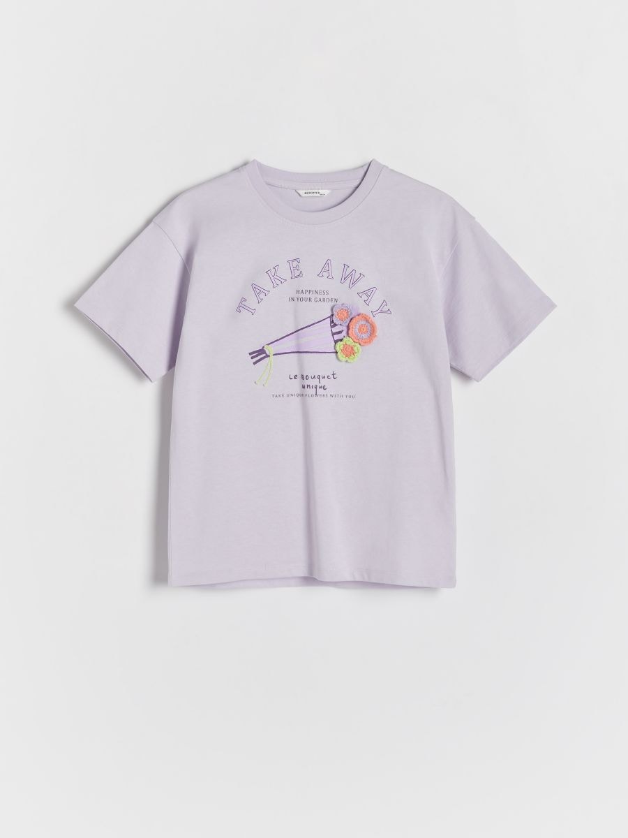 T-Shirt mit-Applikation - lavendel - RESERVED