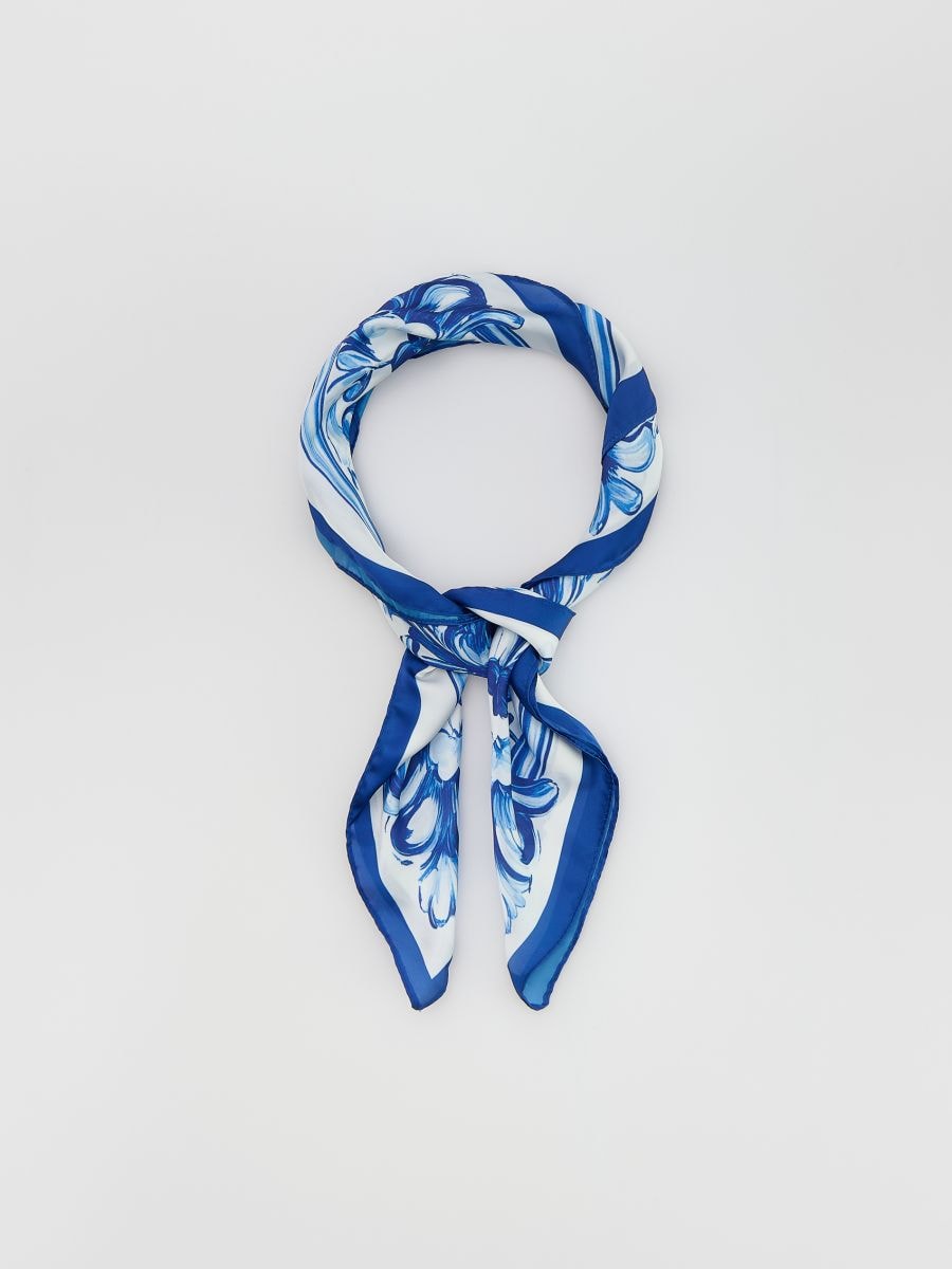 Scarf with original design - grey blue - RESERVED - 2